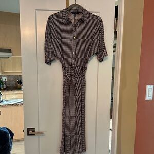 Ralph Lauren Black and White Houndstooth quarter length Sleeve Dress